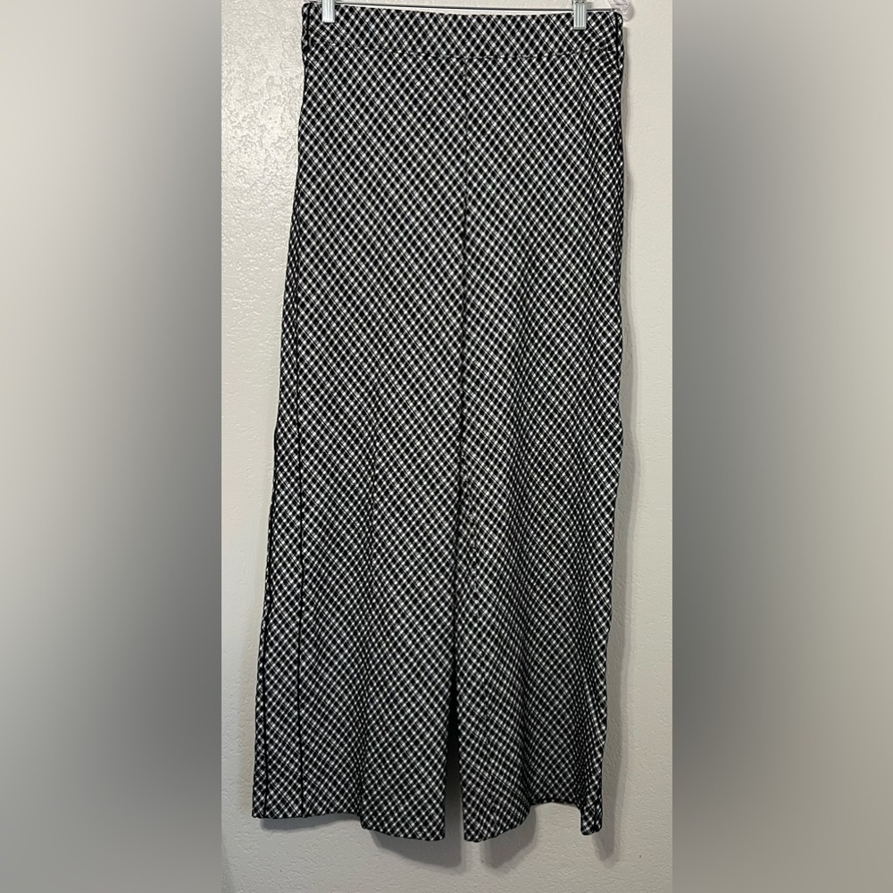 SPANX Gingham Micro-Check Wide Leg Pull-On Pants L - Picture 2 of 12